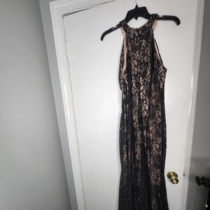 RM Richard's lace overlay evening gown.